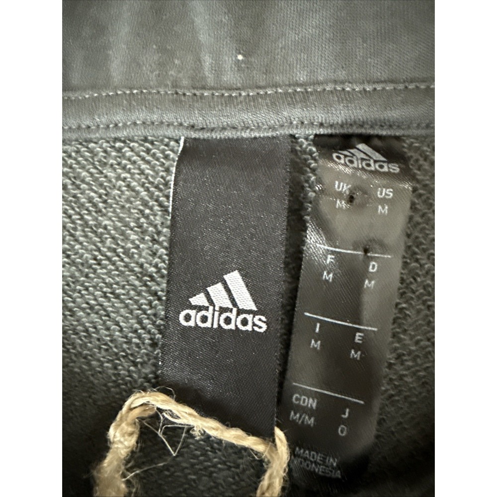 Adidas Hoodie Mens Medium Pull Over All Over Logo Spellout Sweatshirt Sweater - Picture 4 of 10